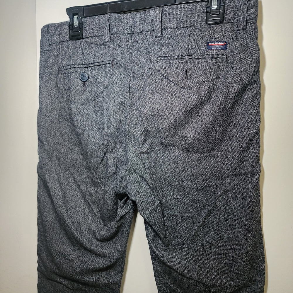 Superdry Chino Pants Mens 30x32 Grey Excellent Slim Textured Cotton M70000KR - Picture 10 of 11